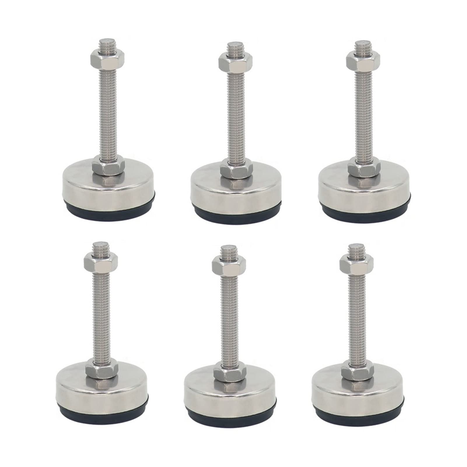 6 piedini di livellamento for carichi pesanti, supporti for mobili regolabili con base in gomma for macchinari da banco(65*M14*100mm)
