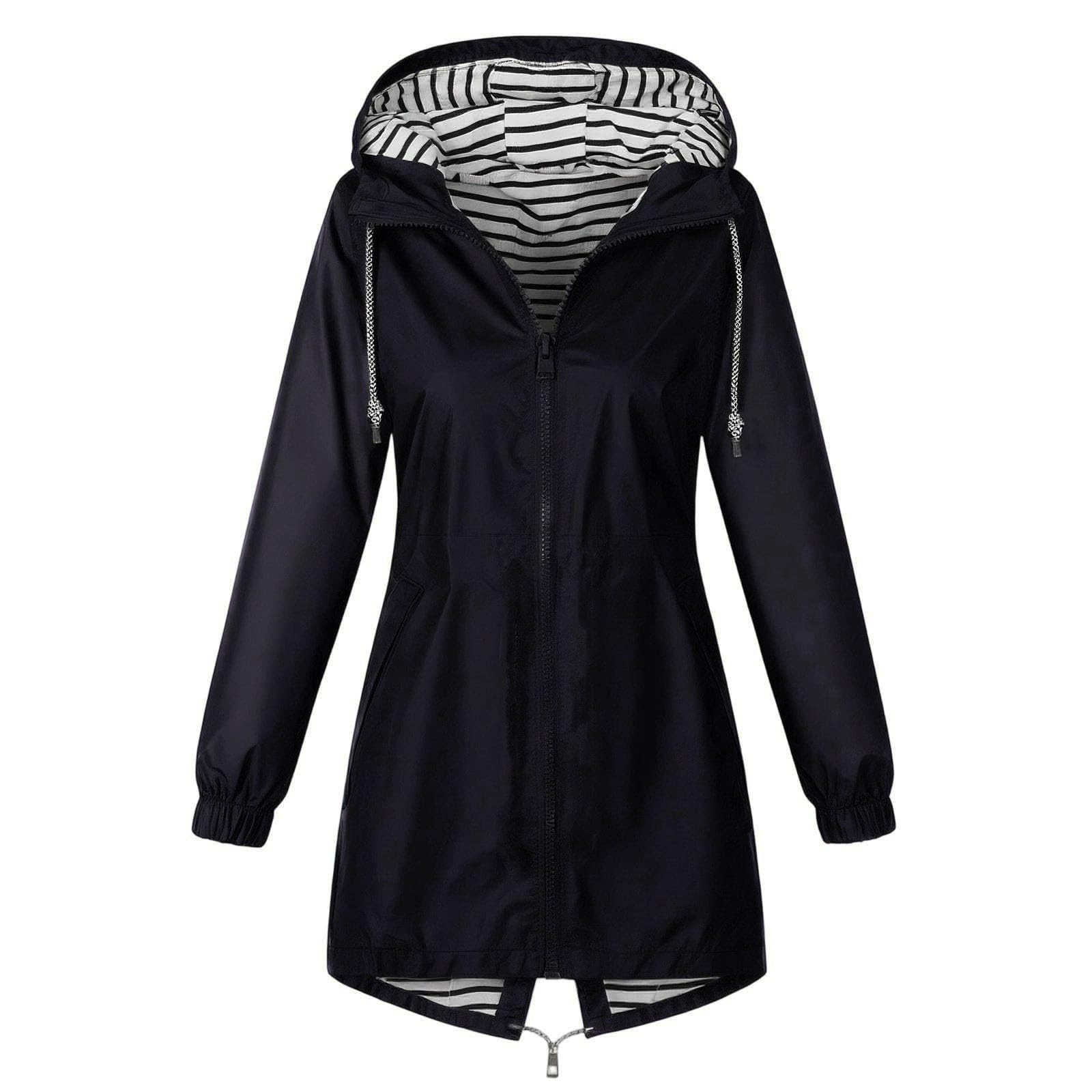 Regenjacke Damen Wasserdicht Jacke mit Kapuze Windbreaker Übergangsjacke