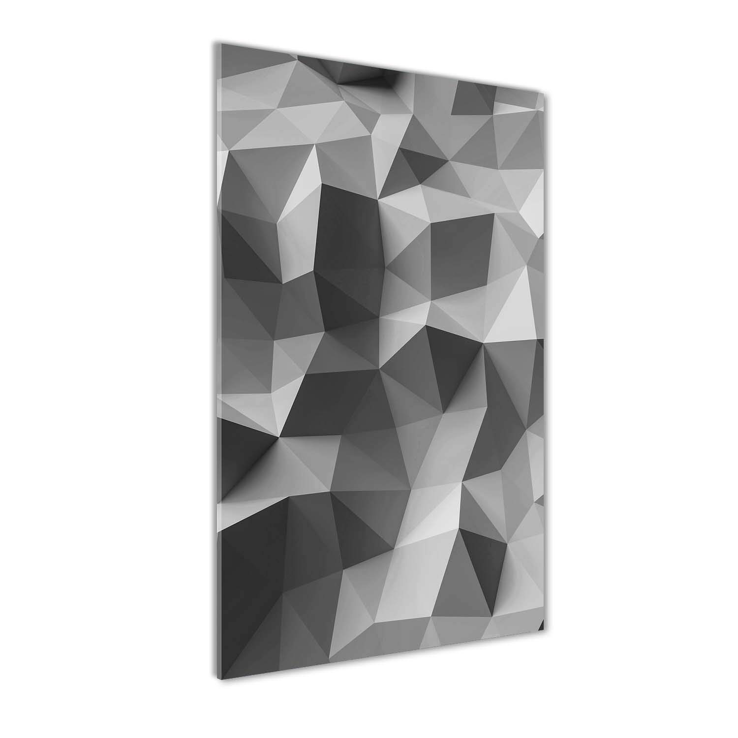 Image sur verre acrylique 60x120cm, déco mural contemporaine tableau gris abstract