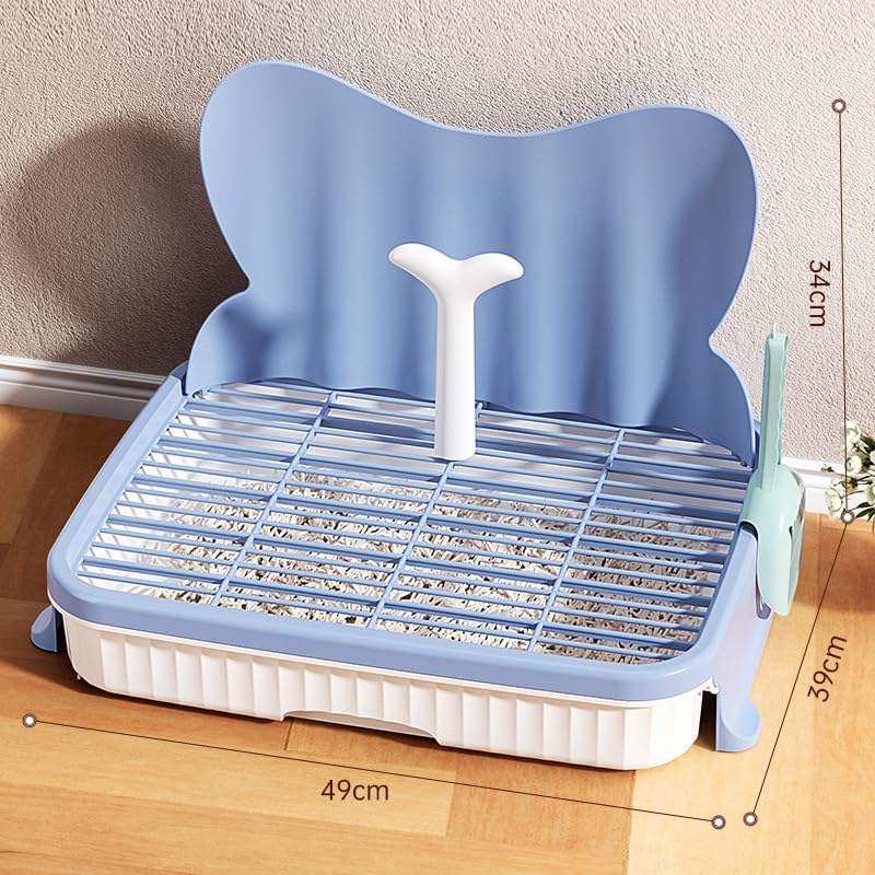 Image of Dog Toilet Detachable Leakproof pet Potty with Simulated Urinary catheterNon-Slip Grille Small and Medium-Sized Dog Urine pad Training Tool Waterproof pp Material Fast Cleaning (Blue)