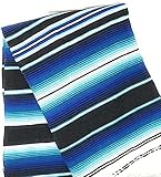 Manta de mesa con patrón clásico de rayas mexicanas con colores psicodélicos vivos, el camino de mesa está tejido a mano y cosido en los cuatro lados, no se suelta fácilmente. Está hecho de algodón colorido y borla, lo que hace que la decoración de tu hogar sea vívida.