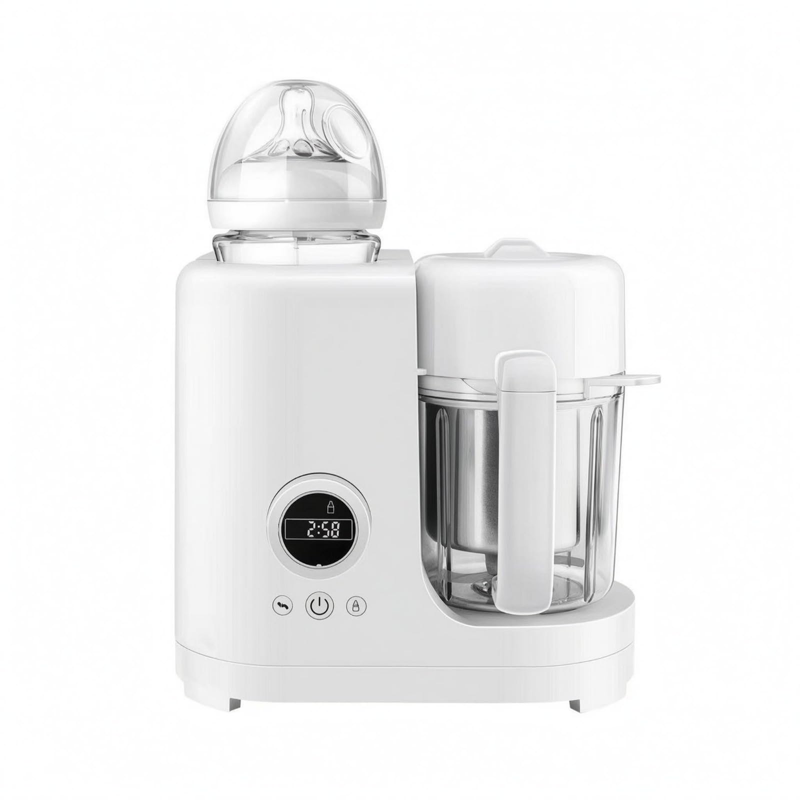 Almencla Infant Vaporiera Cuocipappa Robot Pappe Frullatore Multifunzione con Pannello Frontale Recipiente Visibile in Adatto a Pasti per Cucina Domestica Abitudini di Nutrizione