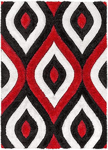 Image of Modern Soft 3D Shaggy Fur Carpets for Living Room Thick Fluffy Rugs for Bedroom, 2x5 feet, Multi Color