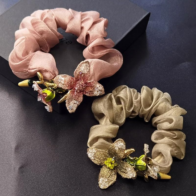 High End Hair Accessoriescrystal Clover Headweartie Headbandswomen's Large Intestine Rings(Gray) image 5