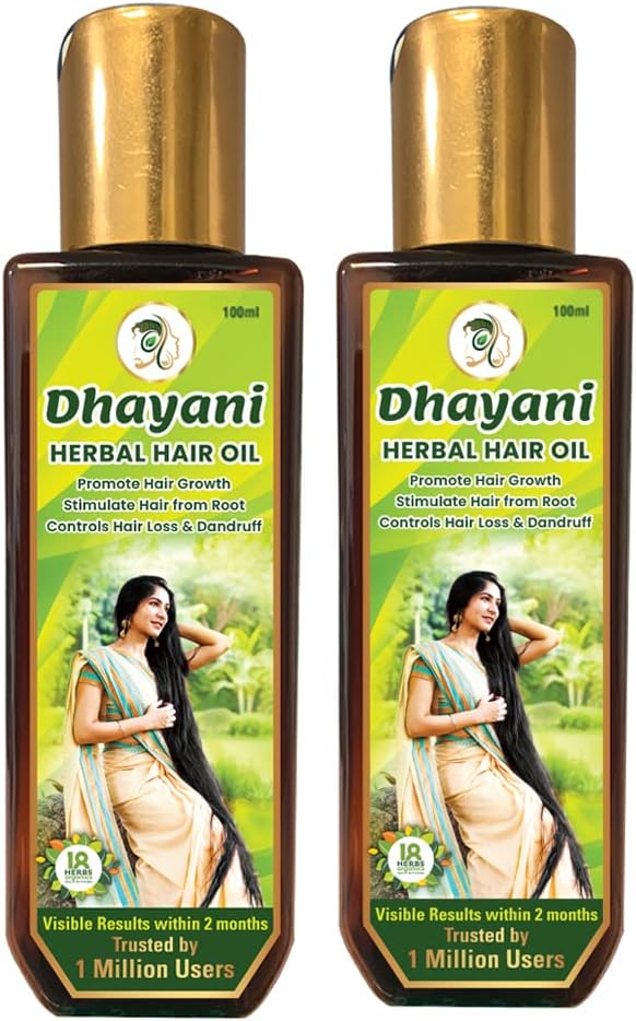 18 Herbs Organics Dhayani Herbal Hair Oil (100ml) for Hair Fall & Dandruff (100ml - Pack of 2)