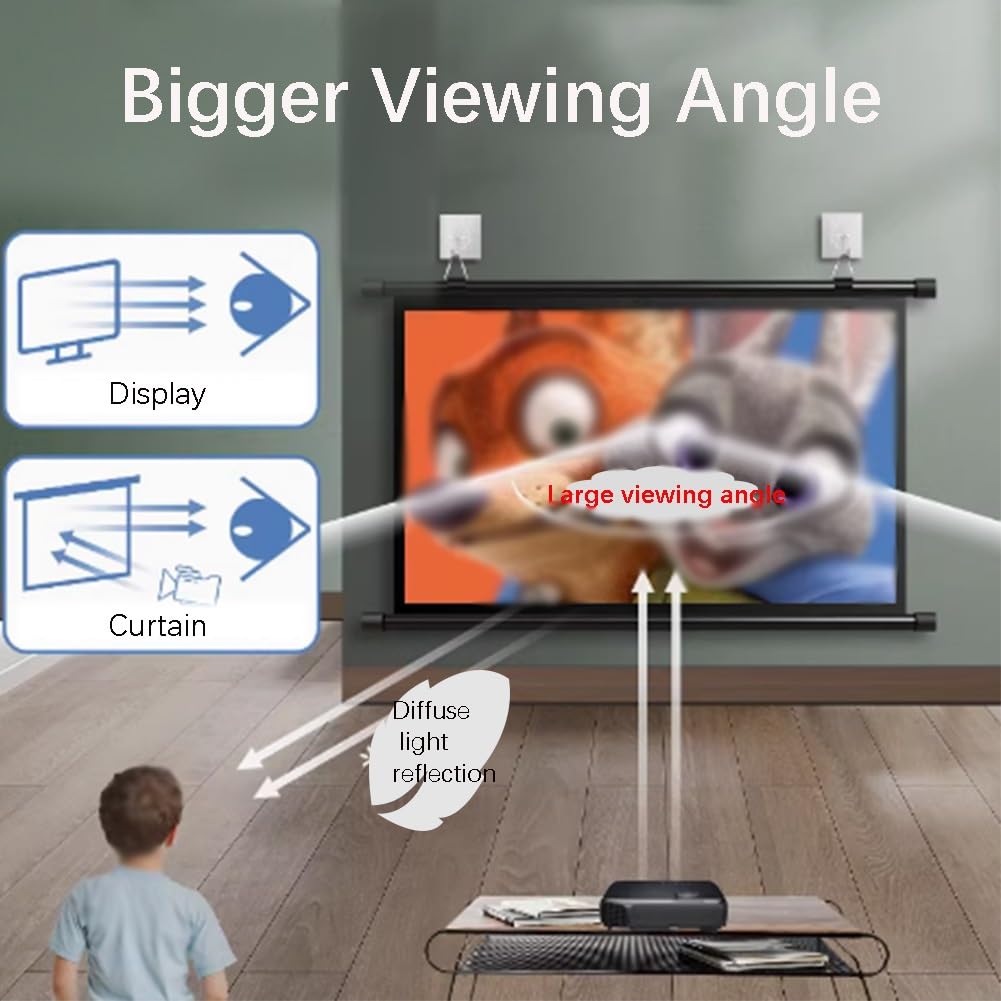 Pantalla de proyección montada en la pared para cine en casa y noches de cine al aire libre