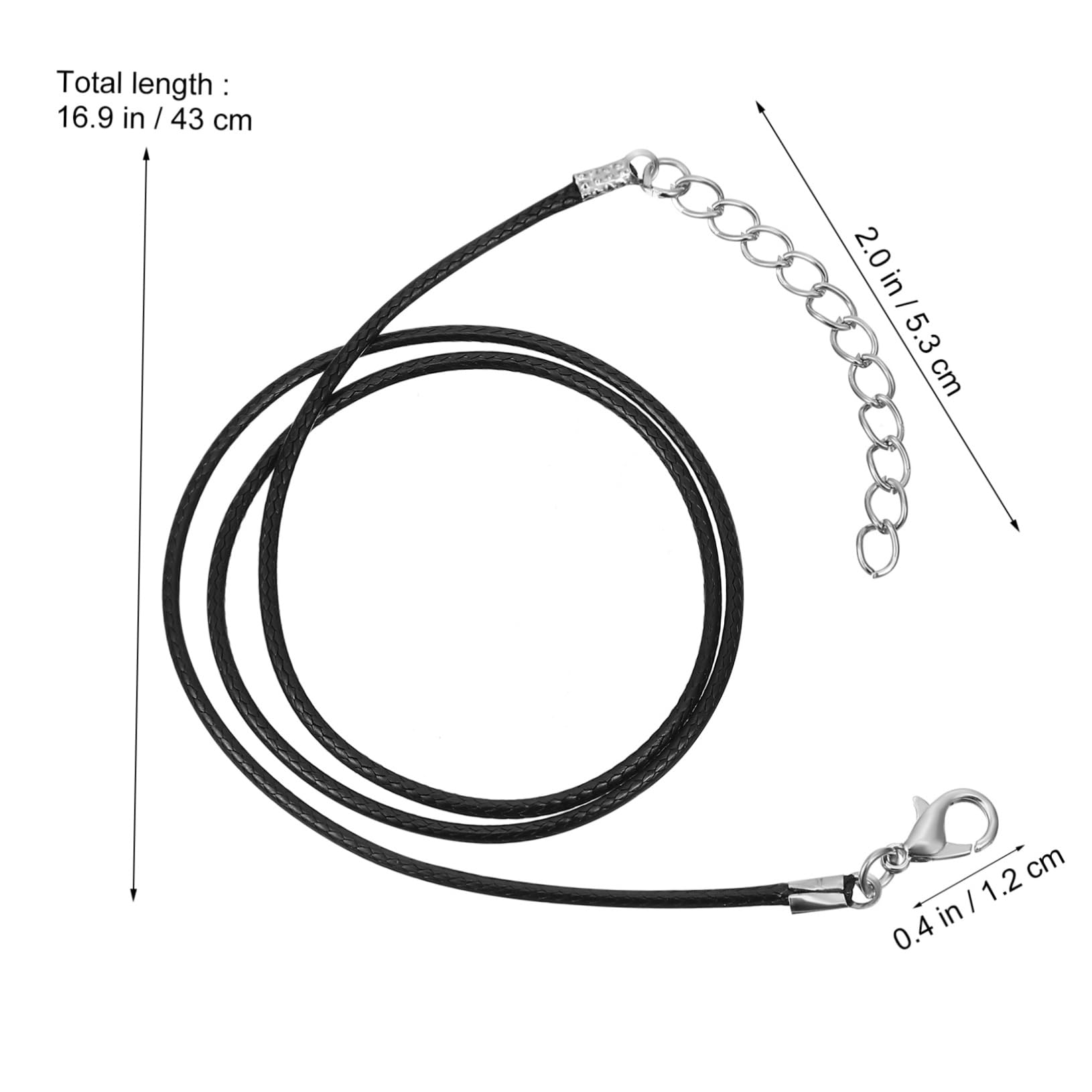 SHINEOFI 400 Pz Corda di pendente in pelle nera cordino per bracciale in filo cerato cordone per collana cerato nero Collana corda cerata nera Corda cerata morbida catene di collane