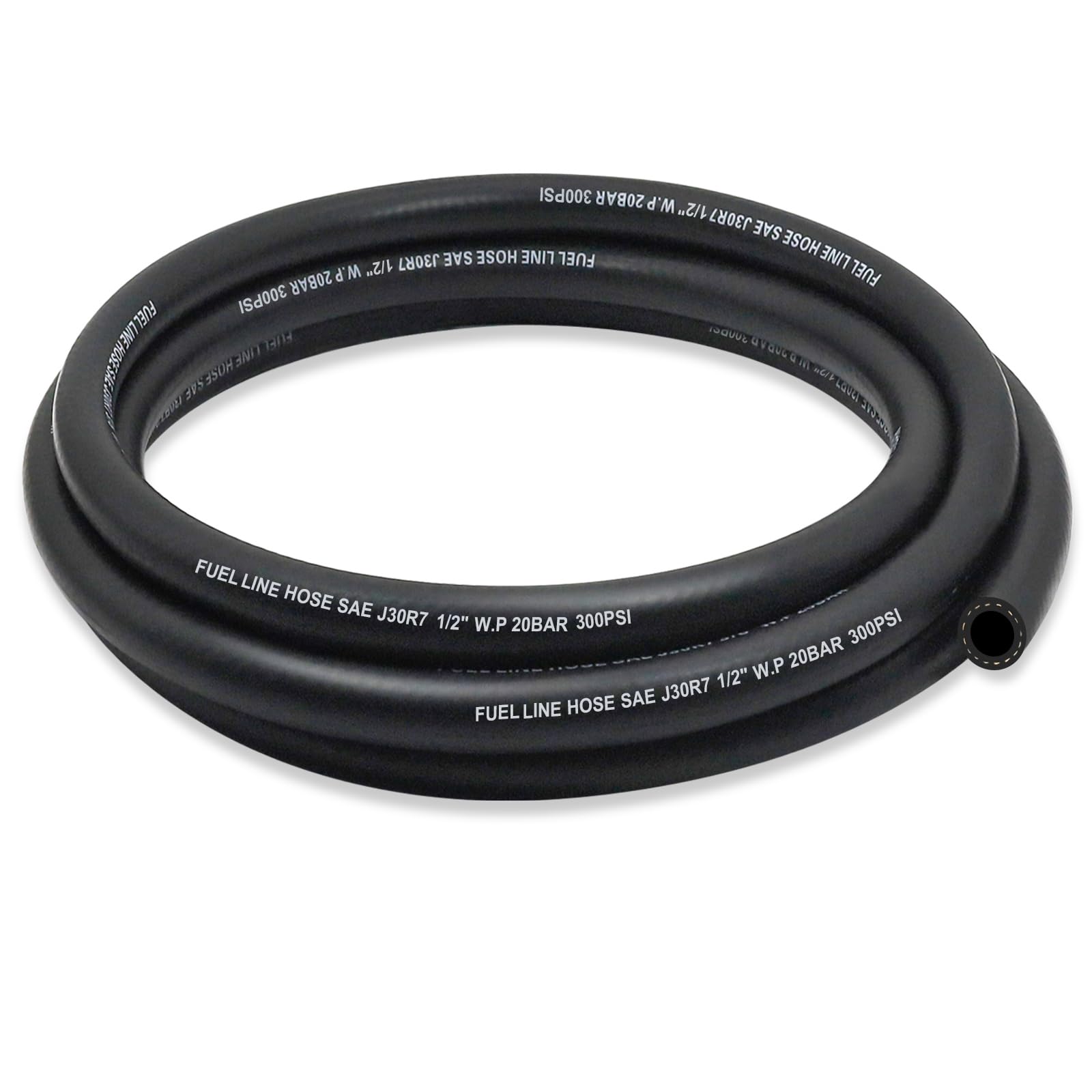 1/2 Fuel Line, Nylon Braided Fuel Line Hose 5FT, NBR Rubber Hose