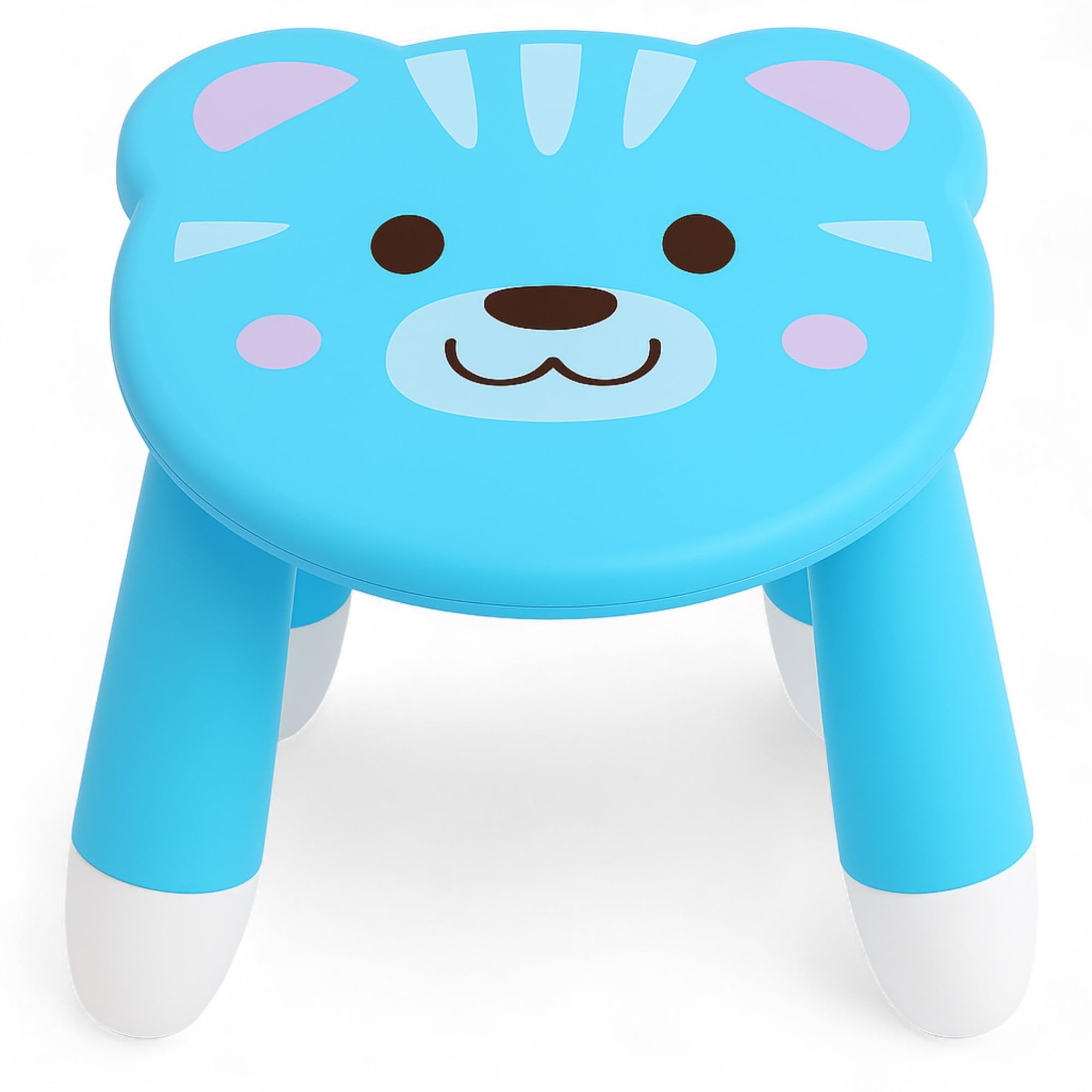 MIJOMA Taburete infantil con diseño de animales – Taburete antideslizante de polipropileno, 23 x 22 x 23 cm, ligero, estable e ideal para la habitación de los niños (tigre)
