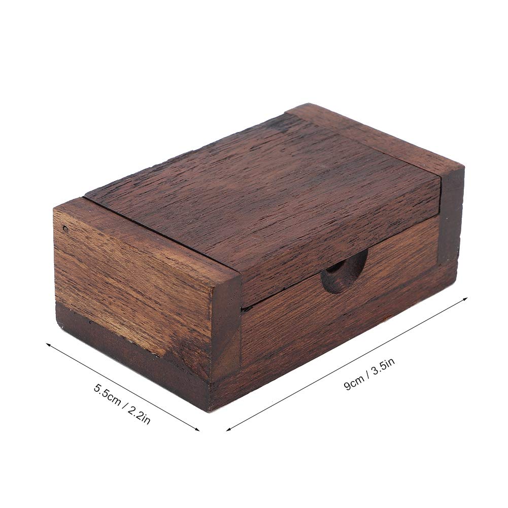 2PCS Wooden Toothpick Holder, Mini Toothpick Box Vintage Toothpick Storage Case Home Decor Antique Rustic Toothpick Dispenser Wood Pocket Toothpick Holder for Home Hotel Kitchen Use, 3.5*2.2 In