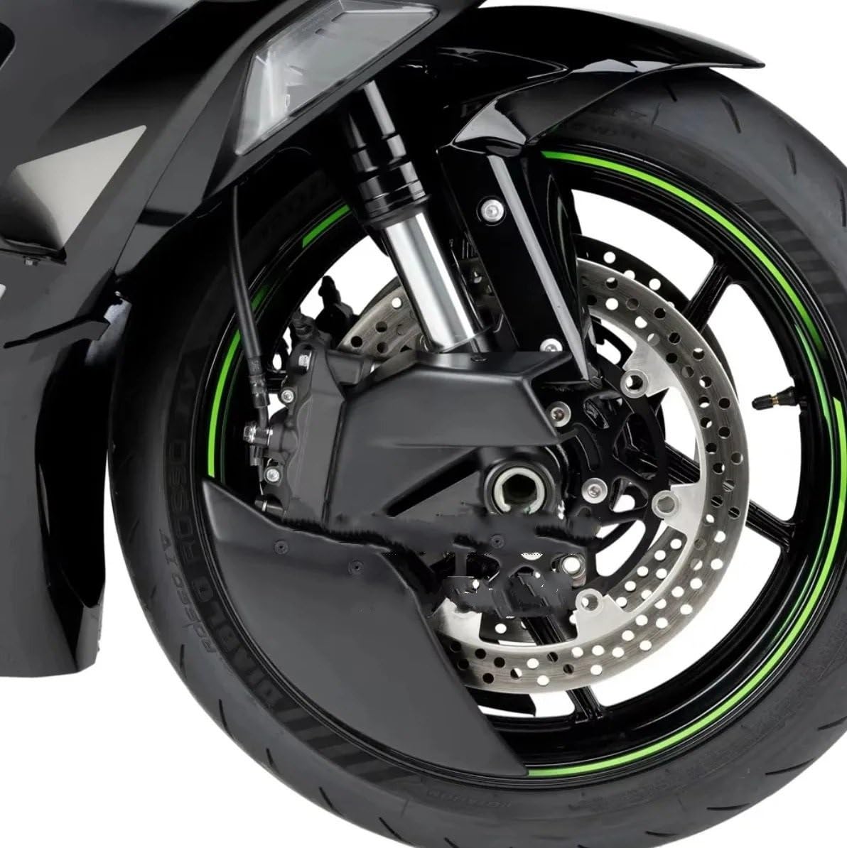 Conducto de Aire Conducto Aire Freno Delantero para Ninja 636 ZX-6R 2024 2025 2026 | Accesorio kit refrigerador de la pinza de freno de los conductos de aire de refrigeración disco delantero(B)