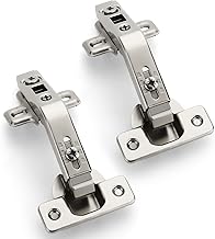 Furniware 2 Stück Scharnier,135 Grad Eck-Faltung gebogen Schrankscharniere, Topfbänder Topfband Eckanschlag Ø 35 mm für Falttür, Küchenschrank