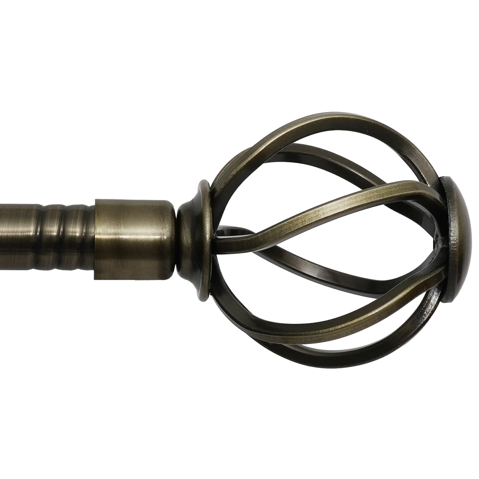 Antique Brass Curtain Poles 80 to 156 cm with Cage Finials, 16mm Dia Pole — image 1