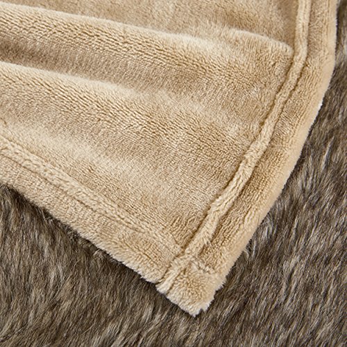MERRYLIFE Throw Blanket for Couch|Ultra-Plush Soft Colorful Oversized | Chair Travel Plush Blanket Throws | (50" 60", Beige)
