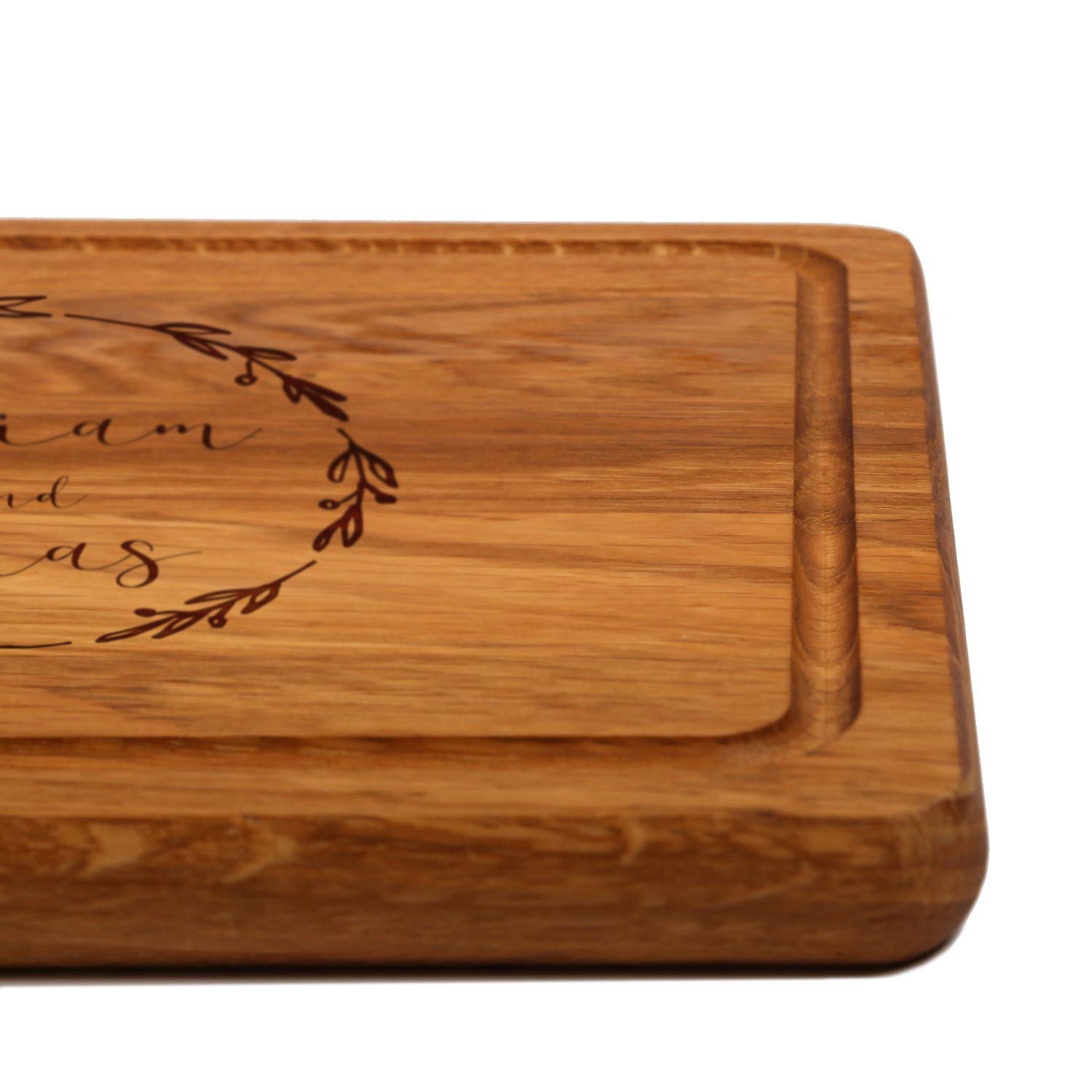 FORYOU24 Holz Schneidebrett dunkel mit Gravur Motiv 06 - personalisiert mit Wunsch-Namen Küchenbrett graviert als Geschenkidee zur Hochzeit
