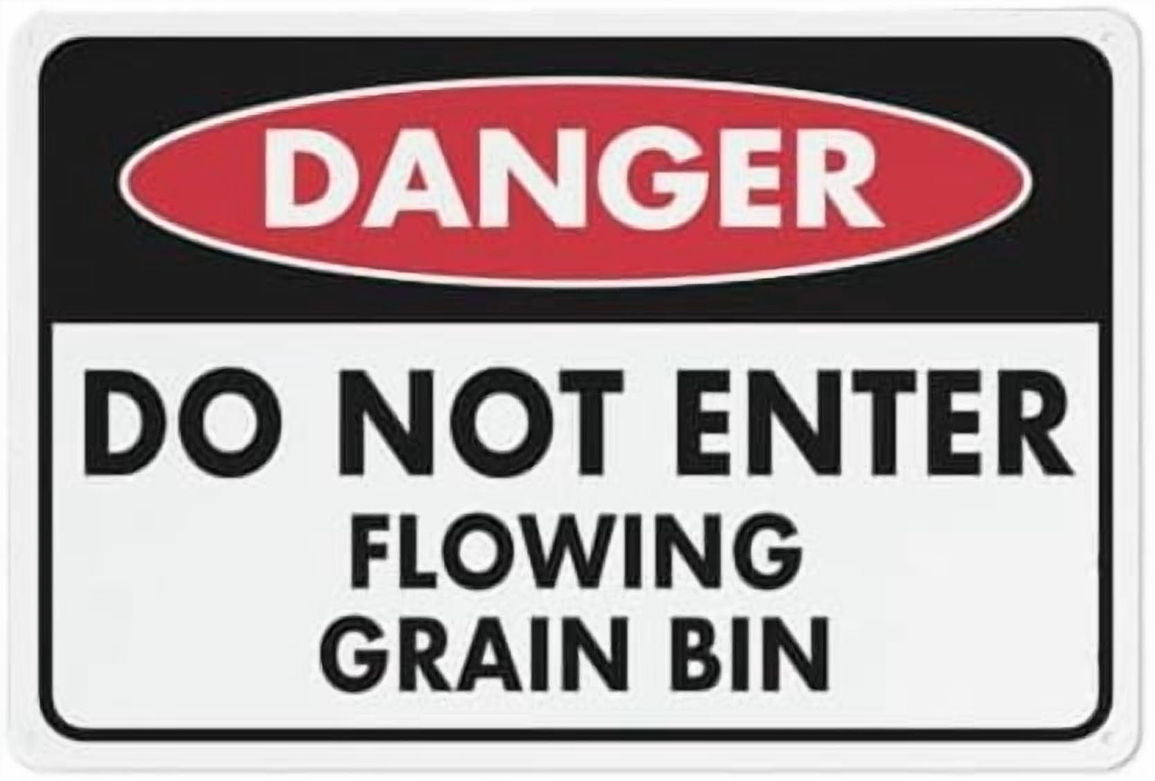 (2-Pack) Metal Tin Sign Danger Do Not Enter Flowing Grain Bin Sign 8 X 12 Inches Rust Free - Uv Protected,Weatherproof And Fade Resistant
