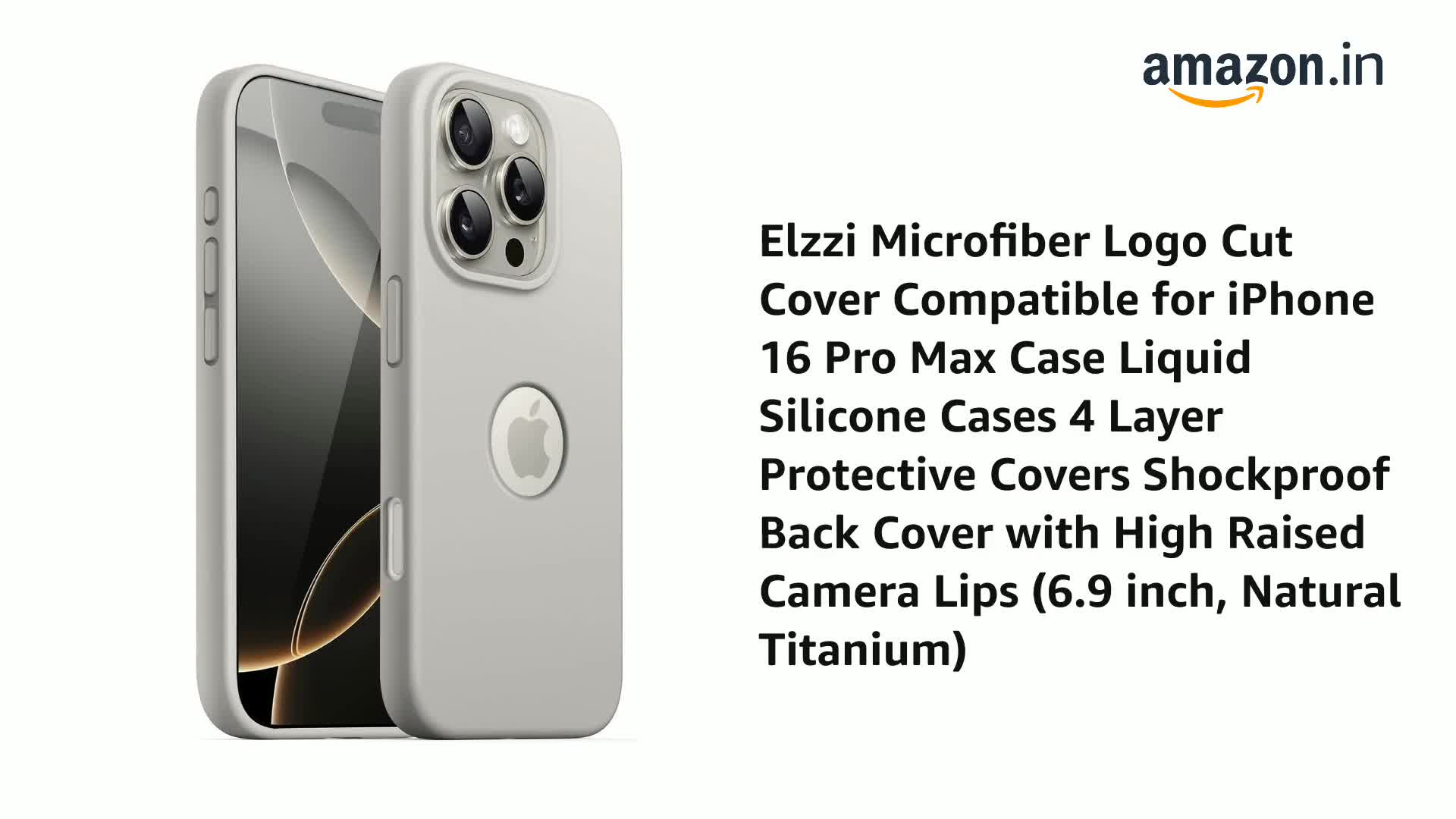 Elzzi Microfiber Logo Cut Cover Compatible for iPhone 16 Pro Max