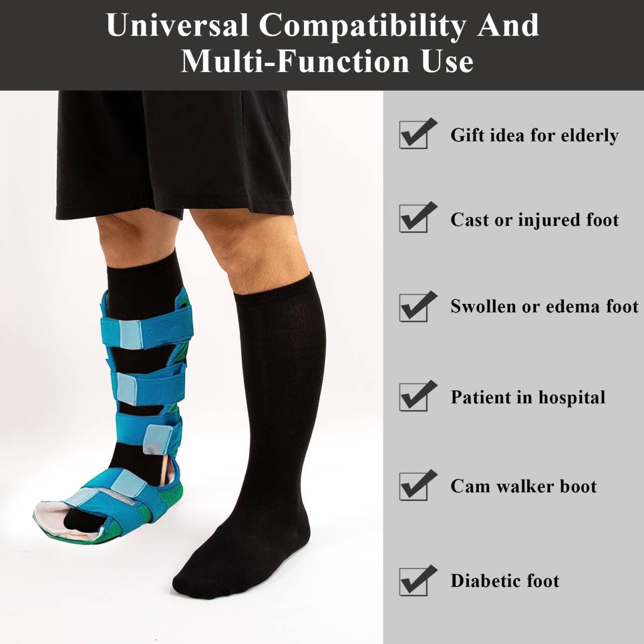 Seamless Walking Boot Sock Tall Tube AFO Socks Women and Men Liner Sock for Cam Walker Fracture Orthopedic Boot Cast - Image 5