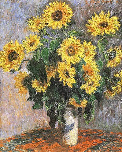 JH Lacrocon Claude Monet - Naturaleza Muerta con Girasoles 1881 Reproducción Cuadro...