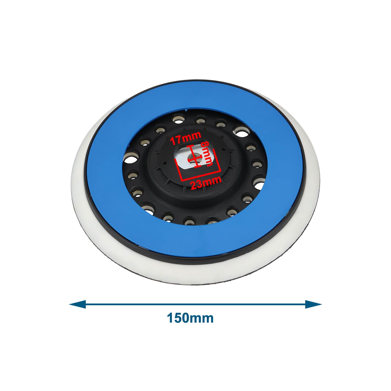 SG Store Almohadilla de Soporte de 150 mm Perno M8 Incluido Compatible con Rupes BigFoot Compatible con LHR21 ES Compatible con MARK 2,3 Almohadilla de Lijado para Pulidoras Dura