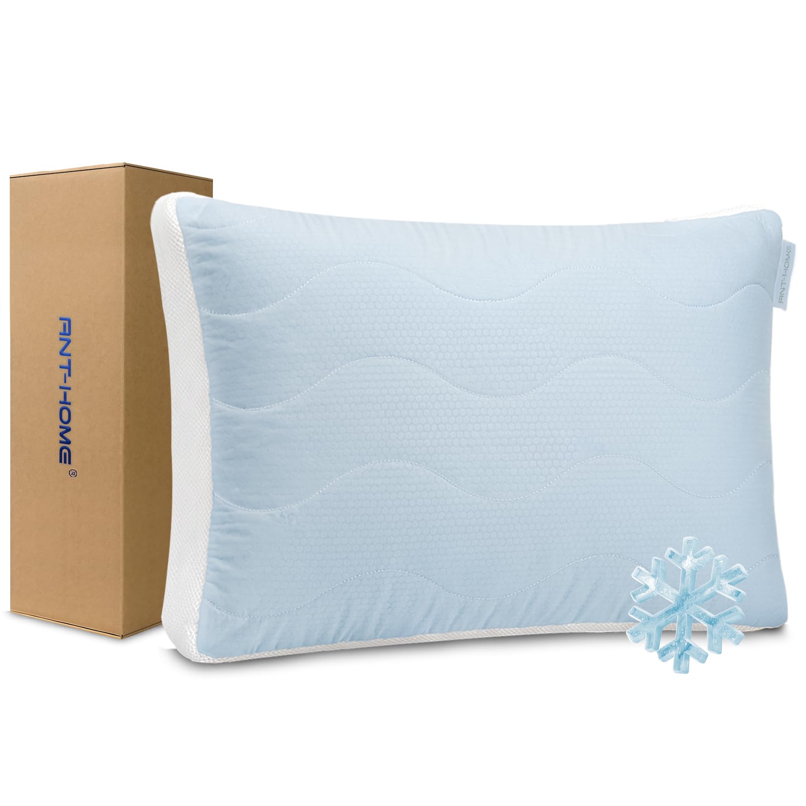 Cooling Adjustable Pillow for Side Back Stomach Sleepers Customizable Support Pillows for Neck Pain Relief Standard Size Set