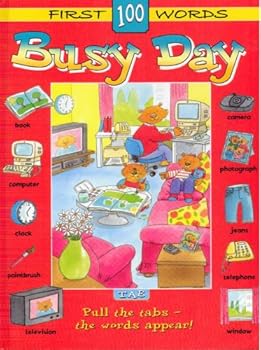 Hardcover Busy Day: First 100 Words Book