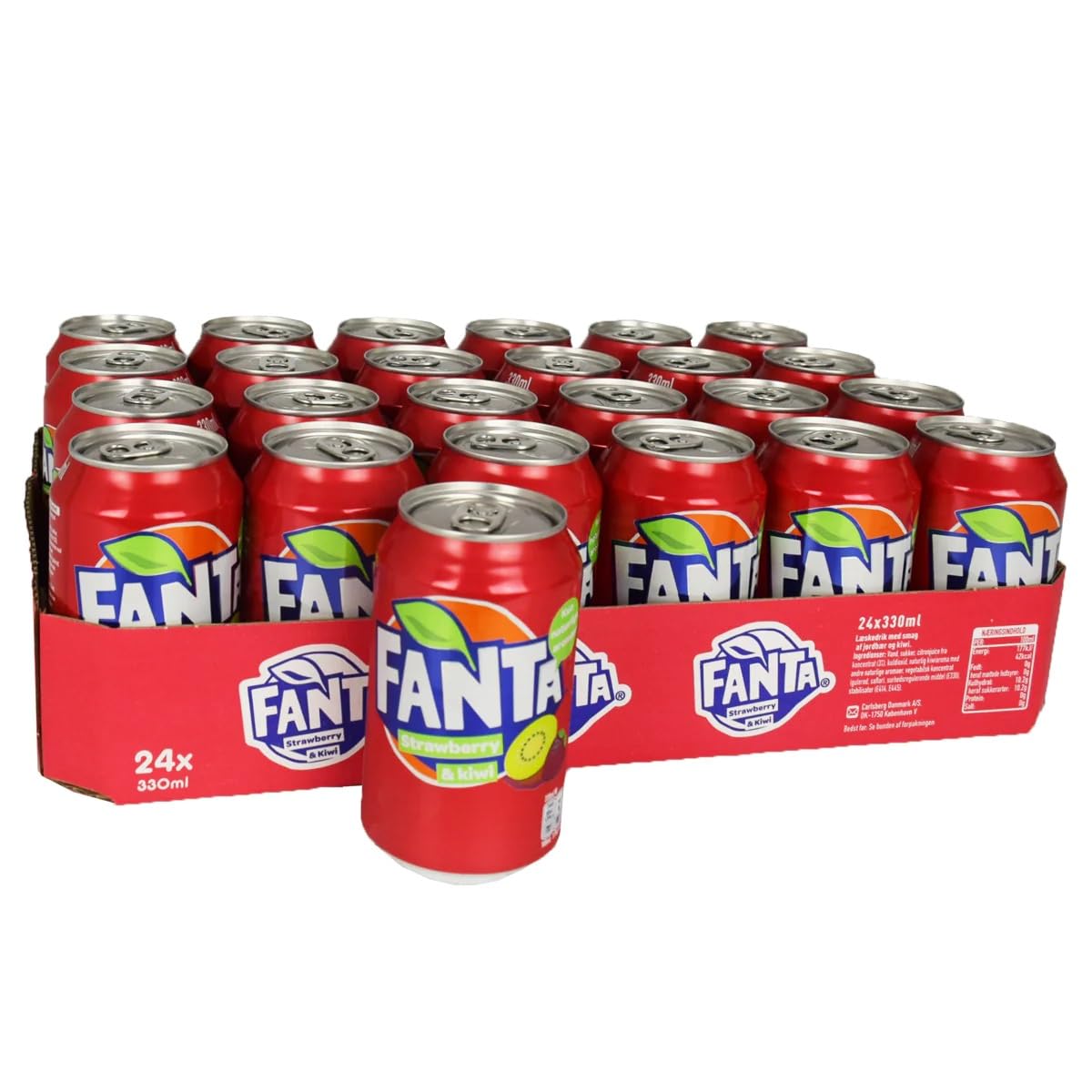 Italian Gourmet Fanta bevanda fragola kiwi Erfrischungsgetränk, 72 x 330ml | Gusto frutti misti; kohlensäurehaltig, süß und spritzig, gekühlt ideal für, Gesamtnettogewicht 23,76 L + Kostenlos Polpa 400g