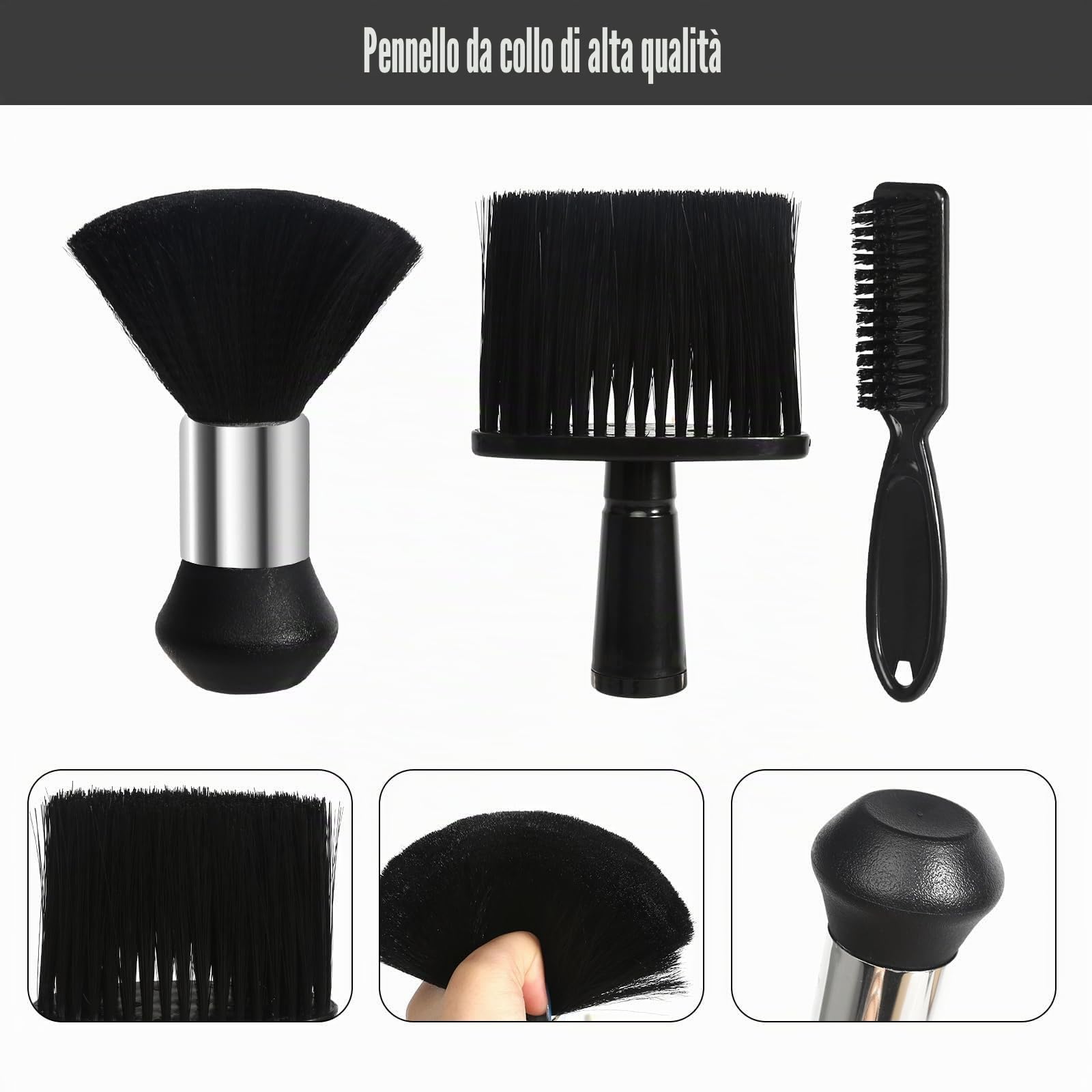Pennello Parrucchiere,3 PCS Spazzole da Taglio per Capelli Set di Pennelli per il Collo Spazzola per il Collo per la Pulizia dei Capelli e la Rimozione Della Polvere Nel
