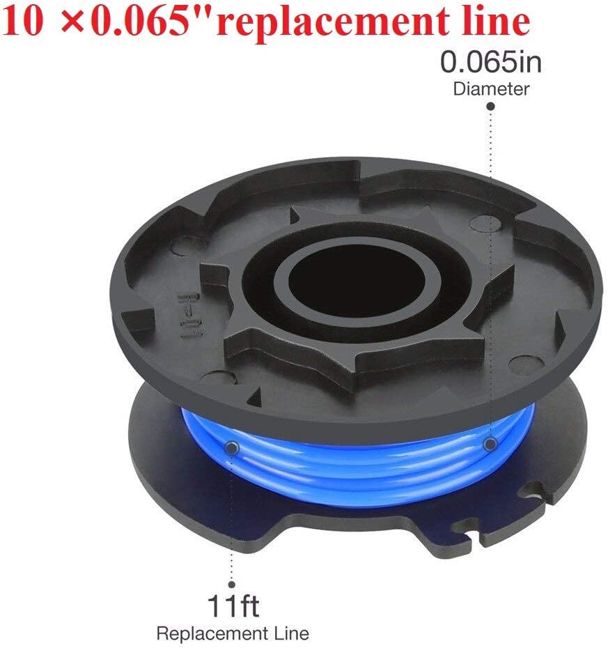 AC14RL3A String Trimmer Replacement Spool Line with 522994001 Cap for Ryobi One+ 24V, 18V, and 40V Cordless Trimmers, 0.065" Autofeed Replacement Spool- (12 Pack)