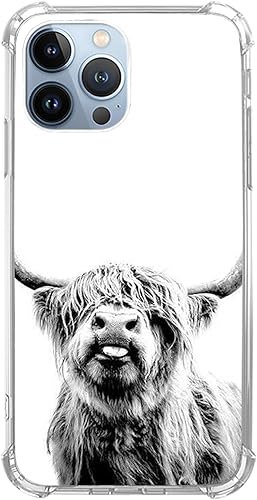 Scottish Highland Cattle - Funda para teléfono compatible con iPhone 13 Pro Max, funda de animal de vaca salvaje hippie para adolescentes, hombres y