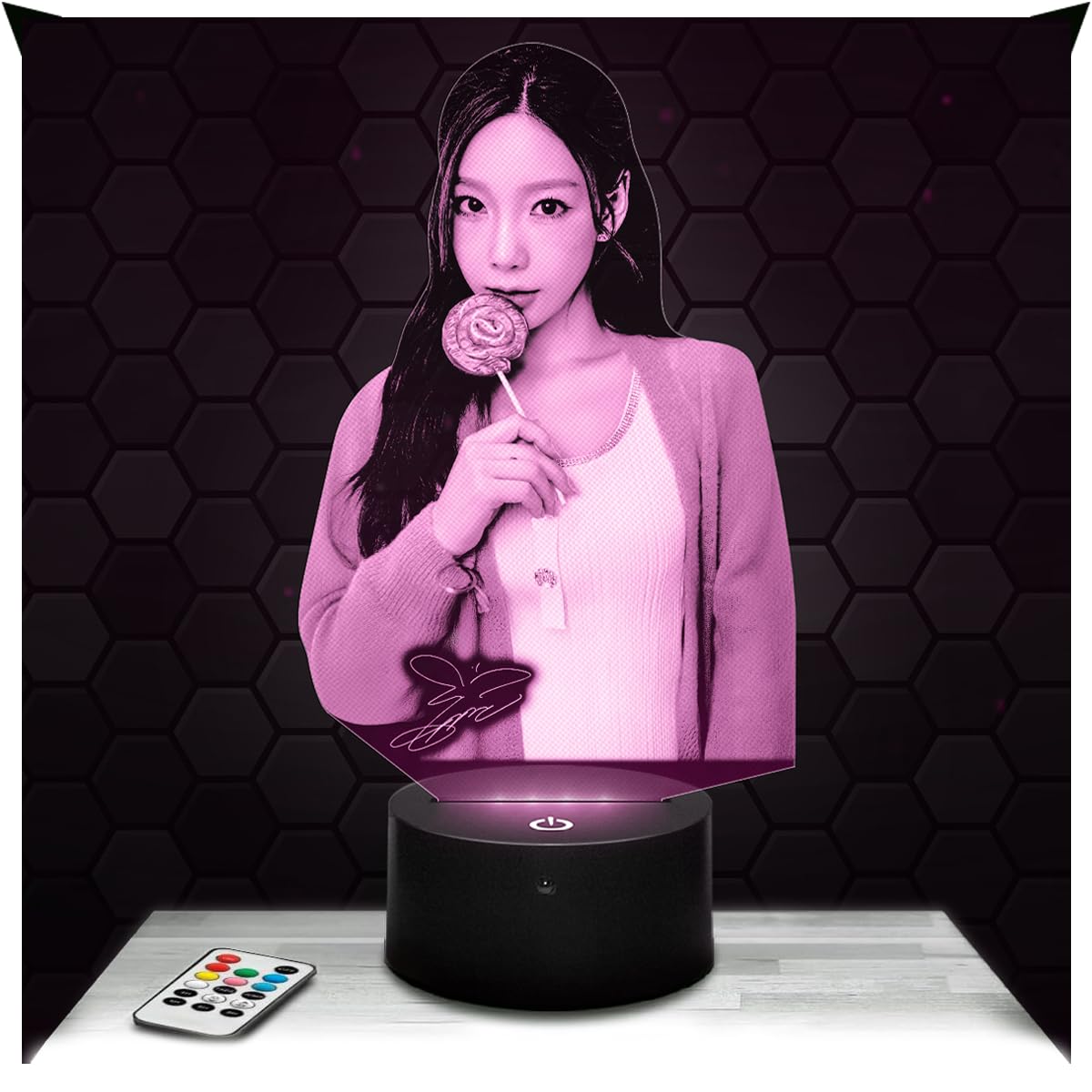 Lampephoto.fr - 3D Lamp Taeyeon Korean Singer Dancer Actress, Touch LED Night Light, 3D Hologram Effect, Christmas Birthday Gift Idea for Men Women, Bedroom Decoration Object