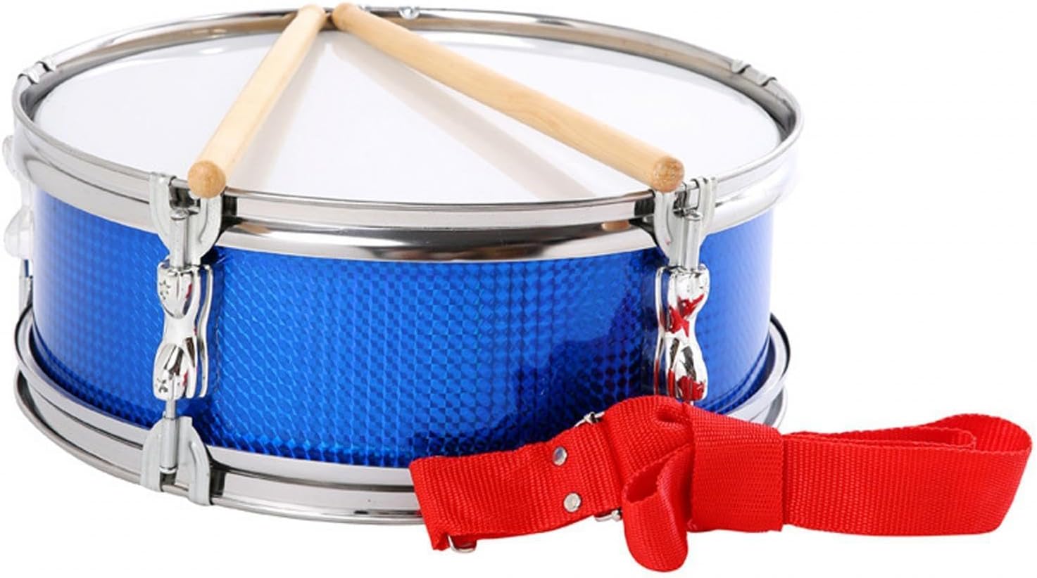 13inch Snare Drum with Carrying Strap Music Drums for Young Musicians Beginner Portable Percussion Instrument- Blue
