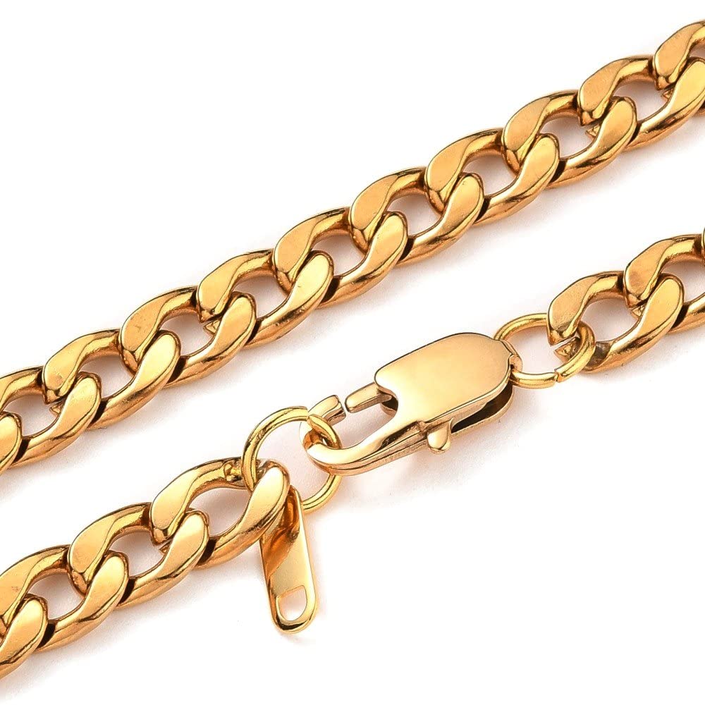 Via Mazzini Gold Plated No-Tarnish No-Fading Stainless Steel 7mm Thickness Chunky Hip-Hop Chain Necklace For Men And Women (NK1056) 1Pc (B0BVMKB2Q4) Amazon Price History, Amazon Price Tracker