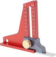 Precision CNC Aluminum Alloy Woodworking Height Gauge (0-2in Dual Scale) for Table Saw, Router, Drill Press Depth Measurement