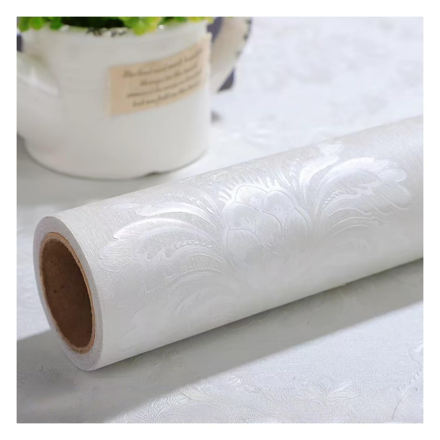 Lxlambentive Self Adhesive Wallpaper & Peel and Stick Wallpaper PVC Waterproof Wallpaper, 53cm Roll (1 Pack) for Living Room, Bedroom & TV Walls(White,0.53 * 10m)