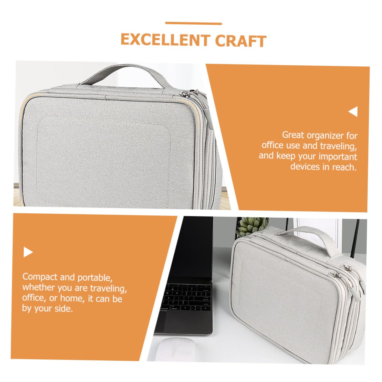 BESPORTBLE Borsa Portaoggetti per Cavi USB Tracolla Organizer per Dispositivi Elettronici Bank Custodia Portaoggetti per Cavi Dati Organizer per Accessori Digitali