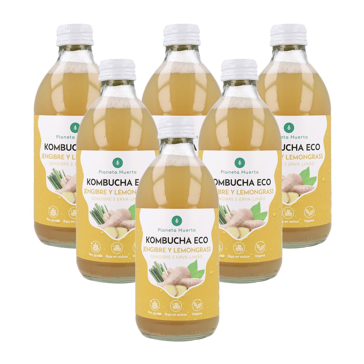 Pack 6x Kombucha ECO Jengibre y Lemongrass 330 ml