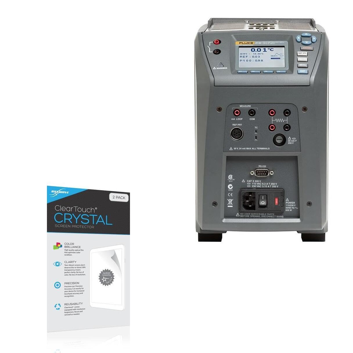 BoxWave Screen Protector Compatible with Fluke Calibration 9143 - ClearTouch Crystal (2-Pack), HD Film Skin - Shields from Scratches