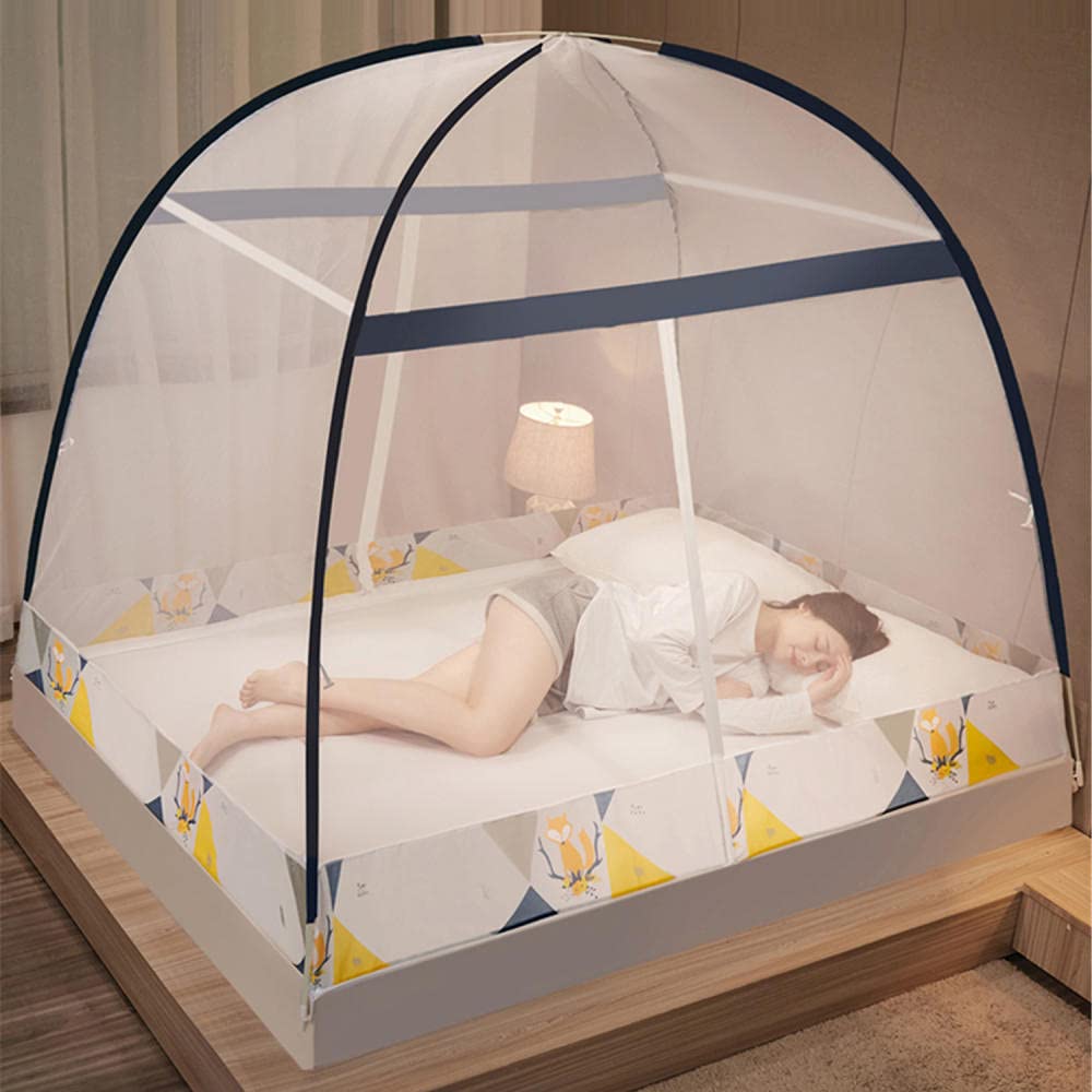 Tragbares, faltbares Moskitonetz, Moskitonetz fürs Bett, feinmaschiges Moskitonetz fürs Bett, tragbares Zelt-Moskitonetz, 150 x 200 cm