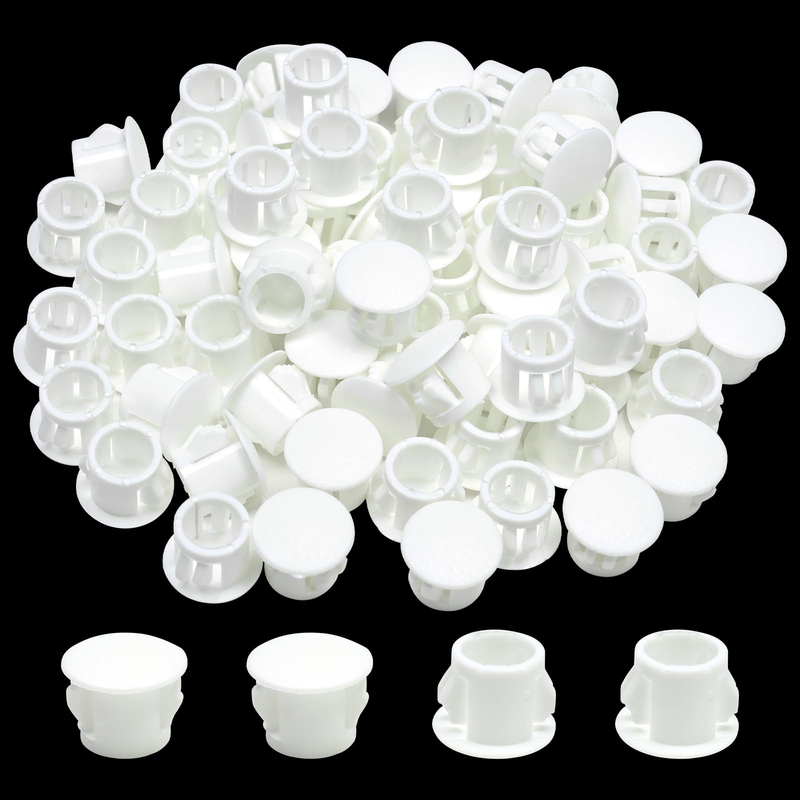 3/8 In/10 mm Plastic Hole Plugs, White Screw Hole Cover