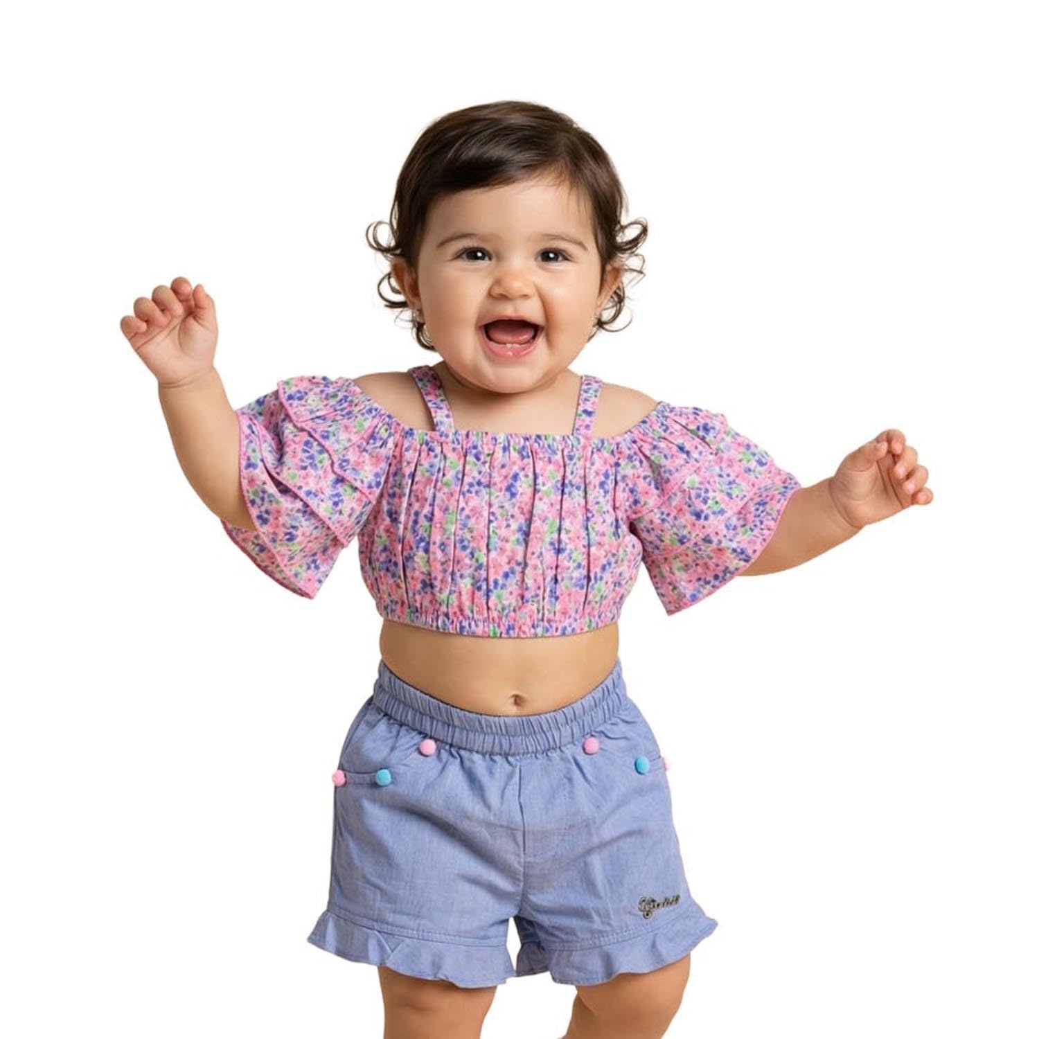 nautinati Baby Girls Cute Printed Top and Shorts Clothing Set | Age 0-3 Years-picture-37