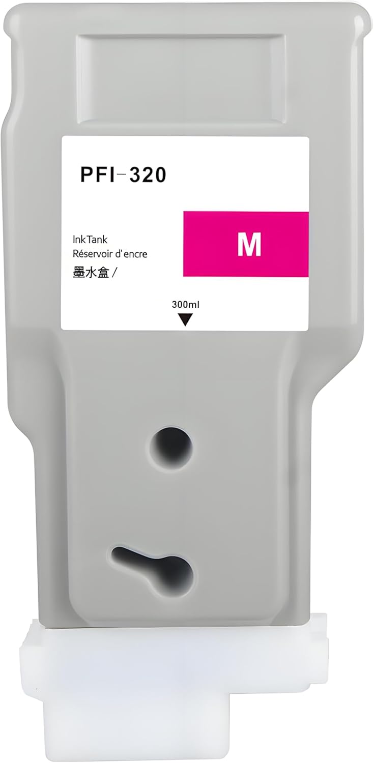 PFI-320M Ink Cartridge 300ML Pigment PFI-320 (2892C001AA) Ink Tank Repalcement for imagePROGRAF TM200 TM205 TM300 TM305 Printers (1-Pack, Magenta)