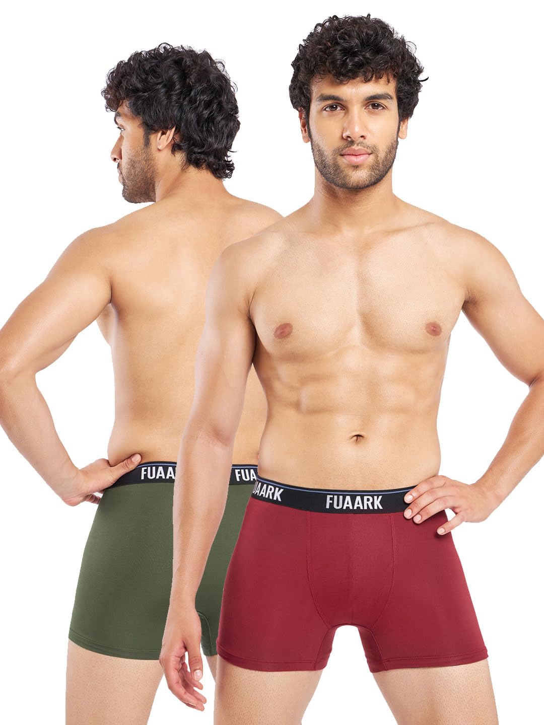 fuaark Men's Underwear Micro Modal Trunk with Stretchy Fabric, Anti-Bacterial and Anti-Roll Waistband (Pack of 2)-picture-20