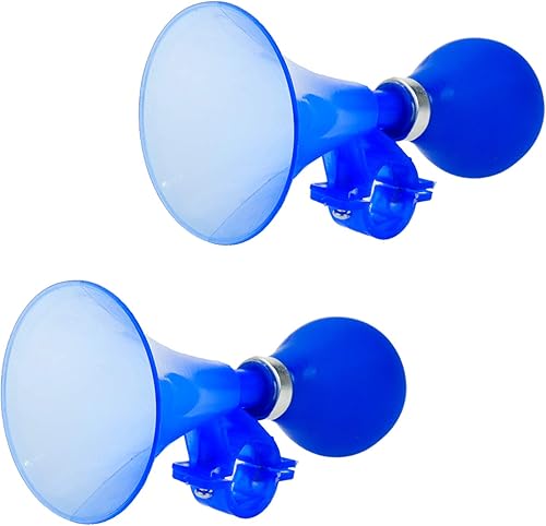 Modengzhe Bocina de aire azul del ABS para los ciclos de los niños, cuerno plástico divertido del payaso de la corneta de la bici con el bulbo