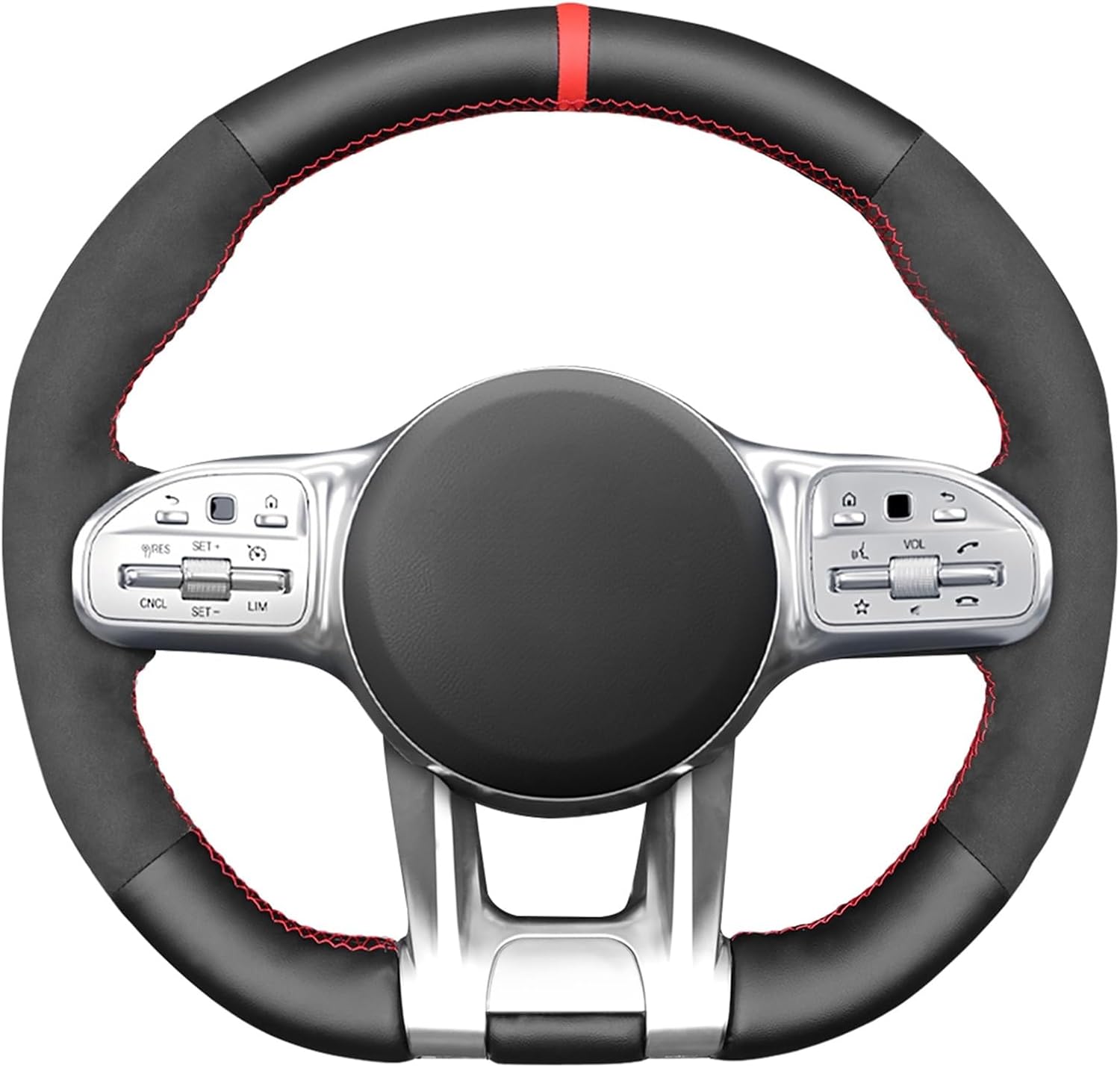 MEWANT Car Steering Wheel Cover for Mercedes-Benz AMG CLA CLS GLC GLE GLB S E W177 C190 R190 W205 C118 C257 W213 H247 X253 W167 X167 W222 Hand-Stitch Car Steering Wheel Wrap