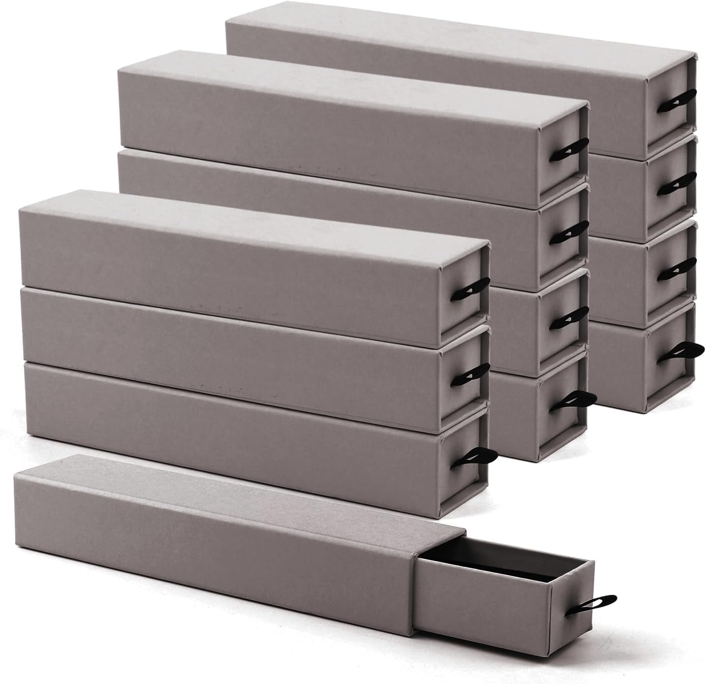 PaporichPaporich Jewelry Gift Box, Luxury Jewelry Gift Box Velvet-Lined, Compact Drawer Style for Earrings and Rings, Stylish Necklace Bracelet Organizer (Pack of 12, Gray)