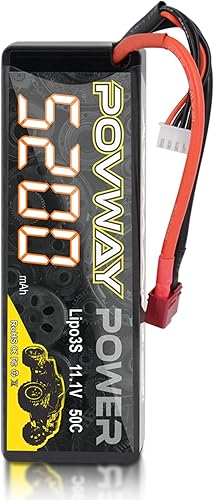 3S Lipo Batería 11.1V 50C 5200mAh RC Batería con enchufe T para coches RC, camión RC, helicóptero, avión