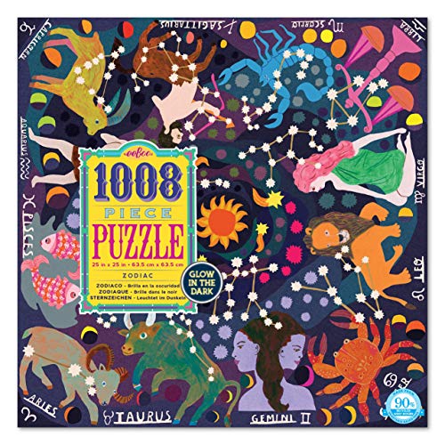 eeBoo Piece and Love Zodiac Constellation 1000-piece Square Adult Jigsaw Puzzle Glow in The Dark, Jigsaw Puzzle for Adult and Families, with Glossy, Sturdy Pieces and Minimal Puzzle Dust