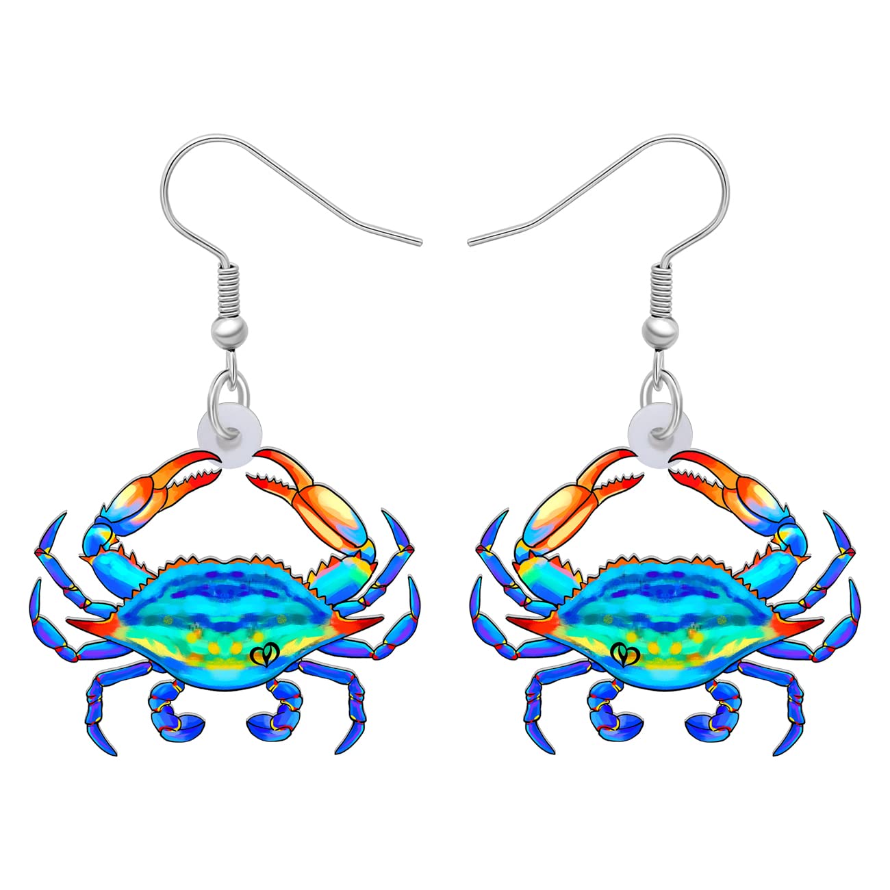 HUAGEO Acrylic Cute Hawaiian Crab Earrings Sea Animals Dangle Beach Party Favor Novelty Hypoallergenic Jewelry For Women Charms Gifts