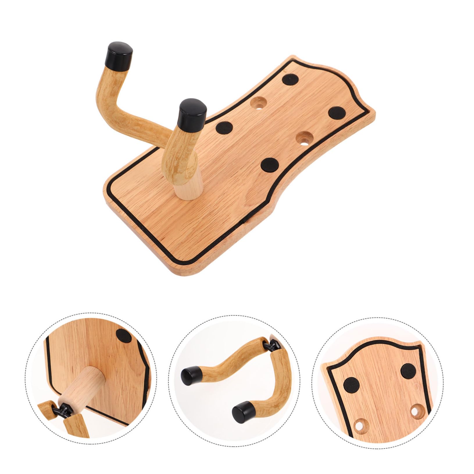 Abaodam Supporto da Parete per Chitarra in Legno Stabile Gancio per Chitarre Acustiche Elettriche Basso e Ukulele Facile da Installare per Casa Studio e Festival